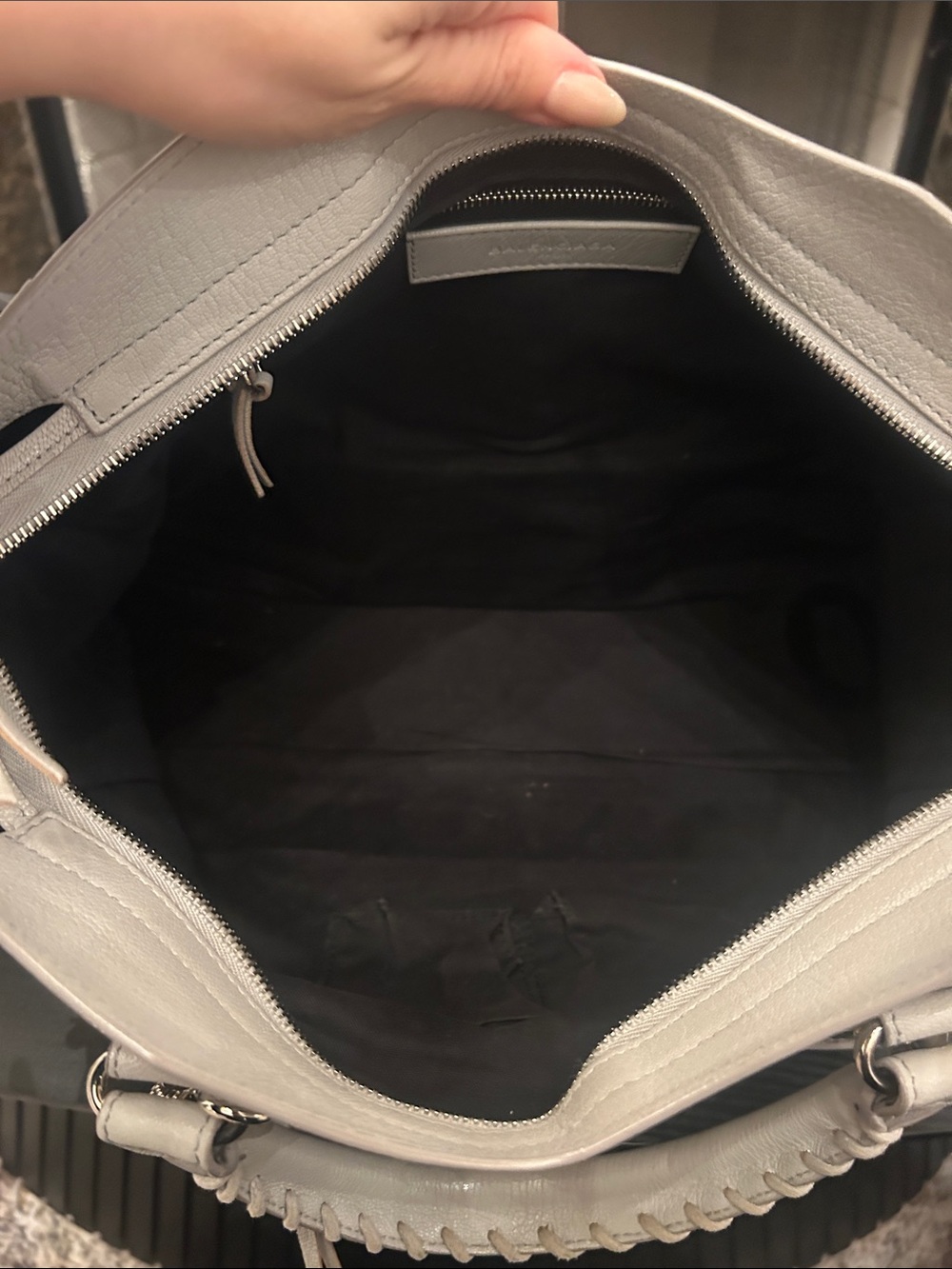 S/S 2015 (AW) Balenciaga City Bag Light Gray Leather Satchel Bag - Picture 7 of 9